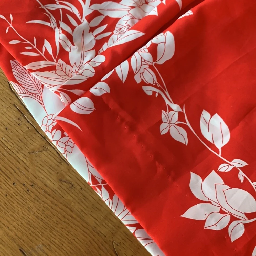 Vintage Hilo Hattie Muumuu Hawaiian Butterfly Sleeve Floral Midi Dress Size L - Picture 7 of 7